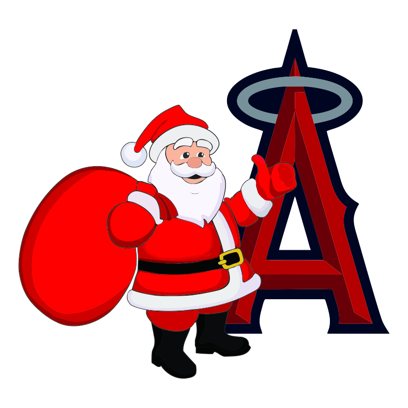 Los Angeles Angels of Anaheim Santa Claus Logo iron on paper